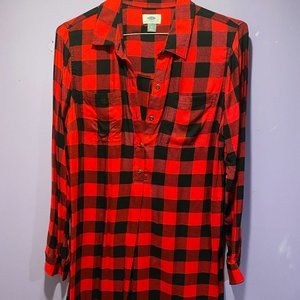 Plaid Popover Shirt Dress - Old Navy